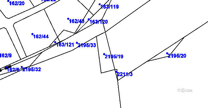Parcela st. 2195/19 v KÚ Suchdol, Katastrální mapa