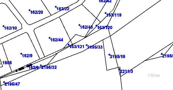 Parcela st. 2195/33 v KÚ Suchdol, Katastrální mapa