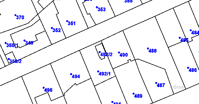 Parcela st. 492/2 v KÚ Suchdol, Katastrální mapa