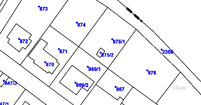 Parcela st. 875/2 v KÚ Suchdol, Katastrální mapa
