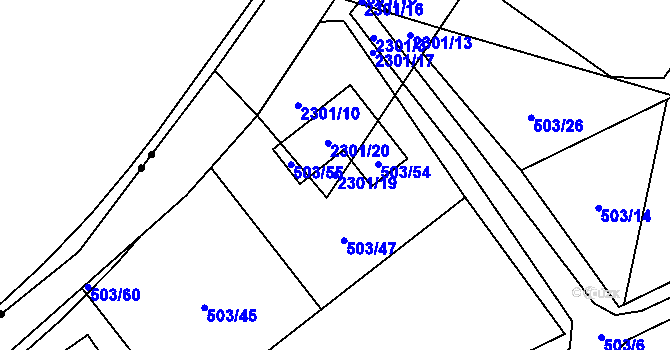 Parcela st. 2301/19 v KÚ Suchdol, Katastrální mapa
