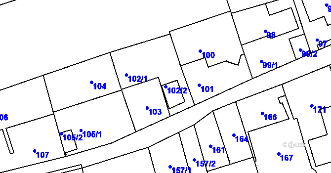 Parcela st. 102/2 v KÚ Suchdol, Katastrální mapa