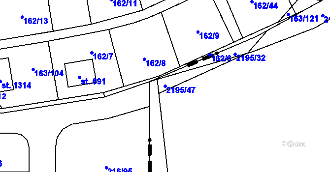 Parcela st. 2195/47 v KÚ Suchdol, Katastrální mapa