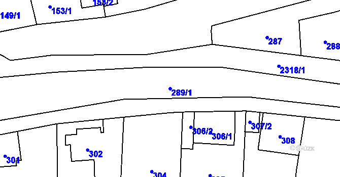 Parcela st. 289/1 v KÚ Suchdol, Katastrální mapa