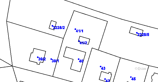 Parcela st. 41/2 v KÚ Suchdol, Katastrální mapa