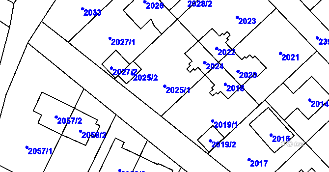 Parcela st. 2025/1 v KÚ Suchdol, Katastrální mapa