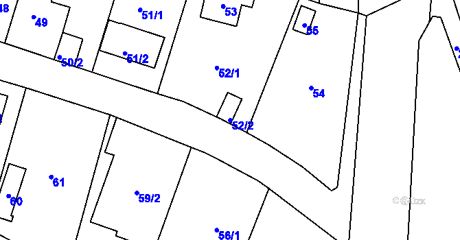 Parcela st. 52/2 v KÚ Suchdol, Katastrální mapa