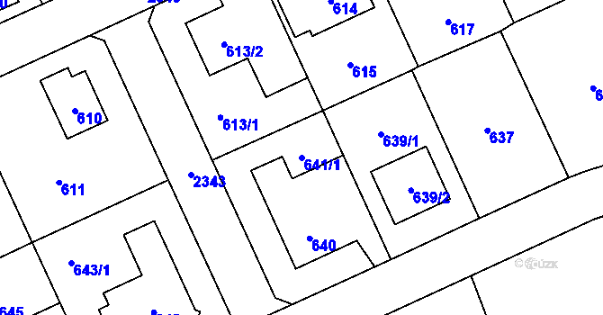 Parcela st. 641/1 v KÚ Suchdol, Katastrální mapa