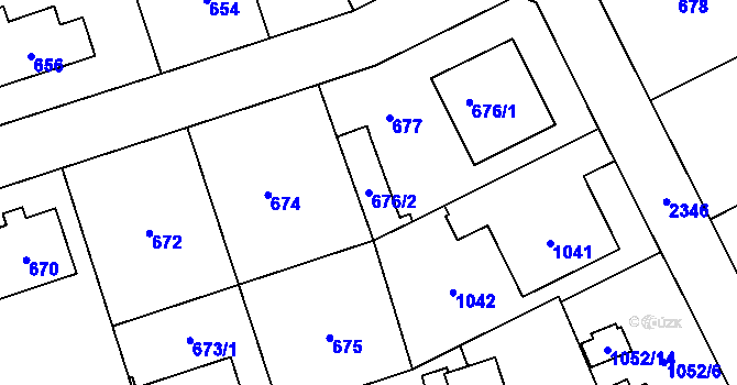 Parcela st. 676/2 v KÚ Suchdol, Katastrální mapa