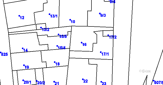 Parcela st. 16 v KÚ Sedlec, Katastrální mapa