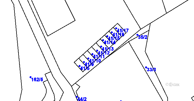 Parcela st. 41/12 v KÚ Sedlec, Katastrální mapa