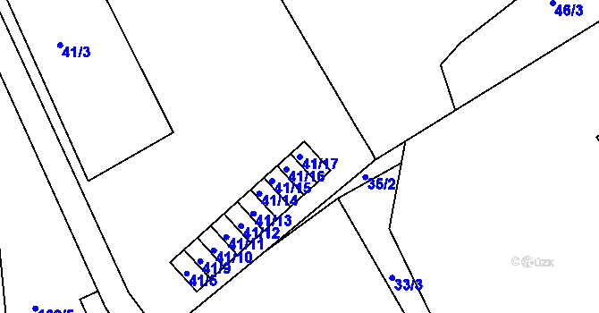 Parcela st. 41/17 v KÚ Sedlec, Katastrální mapa