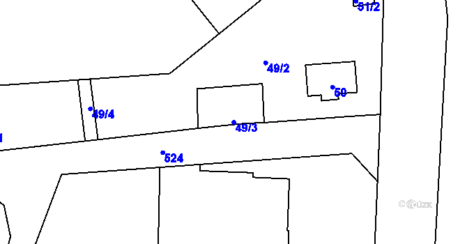 Parcela st. 49/3 v KÚ Sedlec, Katastrální mapa