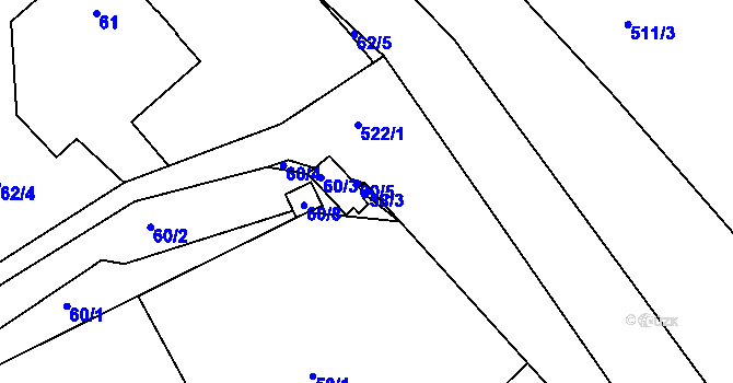 Parcela st. 58/3 v KÚ Sedlec, Katastrální mapa