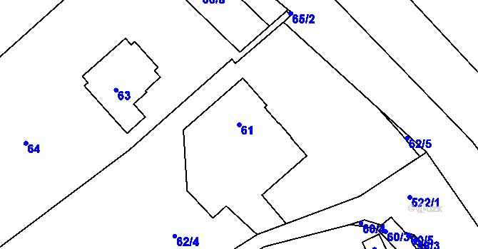 Parcela st. 61 v KÚ Sedlec, Katastrální mapa