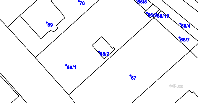 Parcela st. 68/2 v KÚ Sedlec, Katastrální mapa