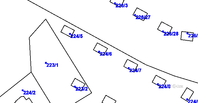 Parcela st. 224/6 v KÚ Sedlec, Katastrální mapa