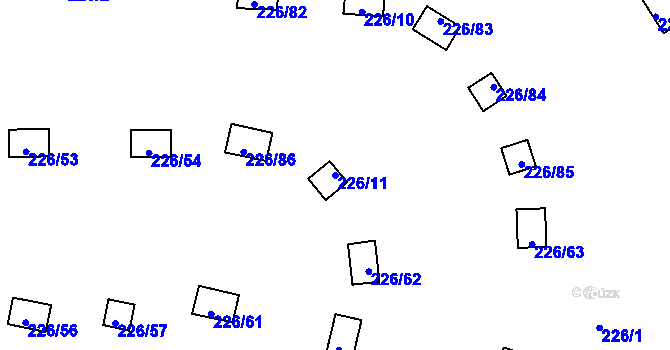 Parcela st. 226/11 v KÚ Sedlec, Katastrální mapa