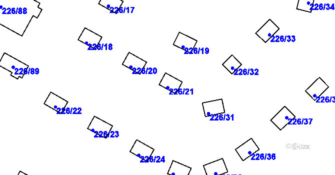 Parcela st. 226/21 v KÚ Sedlec, Katastrální mapa