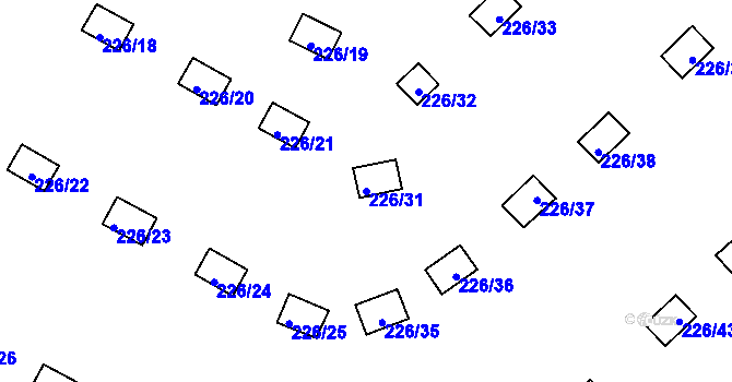 Parcela st. 226/31 v KÚ Sedlec, Katastrální mapa