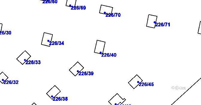 Parcela st. 226/40 v KÚ Sedlec, Katastrální mapa