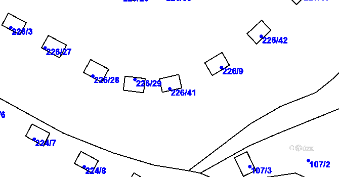 Parcela st. 226/41 v KÚ Sedlec, Katastrální mapa