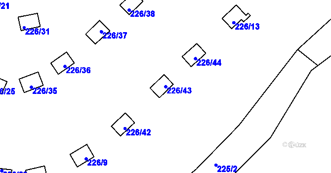 Parcela st. 226/43 v KÚ Sedlec, Katastrální mapa