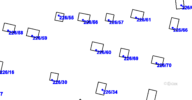Parcela st. 226/60 v KÚ Sedlec, Katastrální mapa