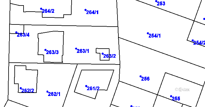 Parcela st. 263/2 v KÚ Sedlec, Katastrální mapa
