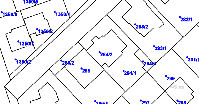 Parcela st. 284/2 v KÚ Sedlec, Katastrální mapa