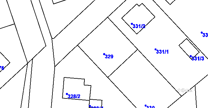 Parcela st. 329 v KÚ Sedlec, Katastrální mapa