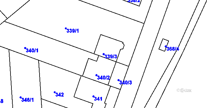Parcela st. 339/3 v KÚ Sedlec, Katastrální mapa