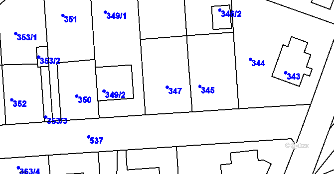 Parcela st. 347 v KÚ Sedlec, Katastrální mapa