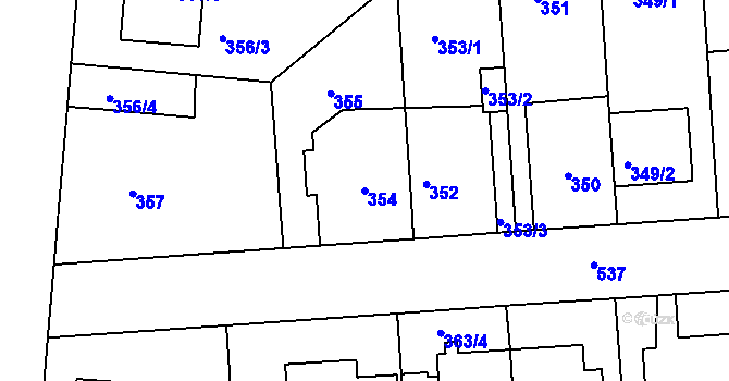 Parcela st. 354 v KÚ Sedlec, Katastrální mapa
