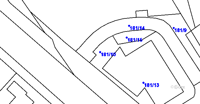 Parcela st. 181/10 v KÚ Sedlec, Katastrální mapa