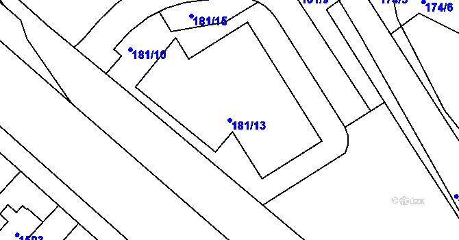Parcela st. 181/13 v KÚ Sedlec, Katastrální mapa