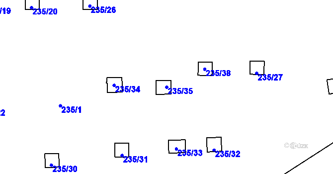 Parcela st. 235/35 v KÚ Sedlec, Katastrální mapa