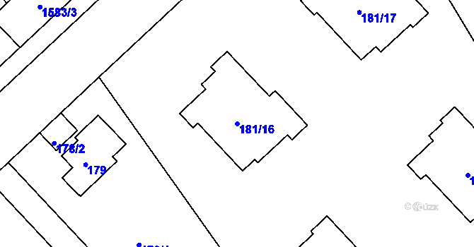 Parcela st. 181/16 v KÚ Sedlec, Katastrální mapa