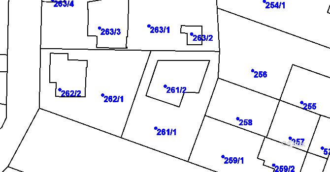 Parcela st. 261/2 v KÚ Sedlec, Katastrální mapa
