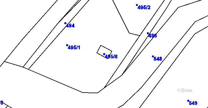 Parcela st. 495/8 v KÚ Sedlec, Katastrální mapa