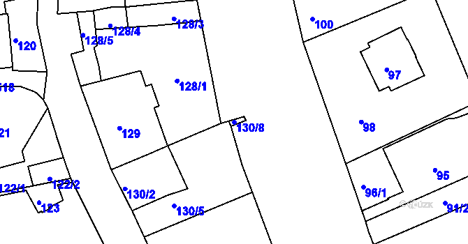 Parcela st. 130/8 v KÚ Sedlec, Katastrální mapa