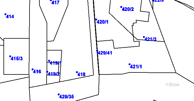 Parcela st. 429/41 v KÚ Sedlec, Katastrální mapa