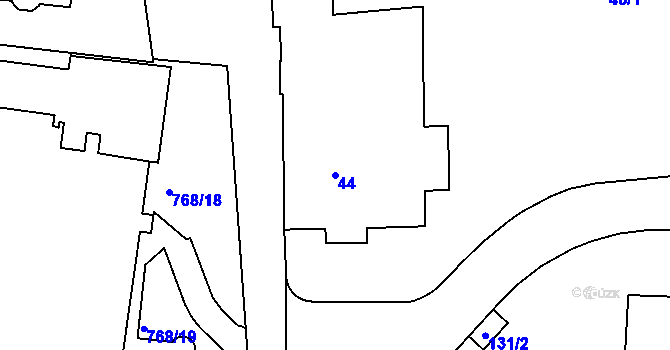 Parcela st. 44 v KÚ Bubeneč, Katastrální mapa