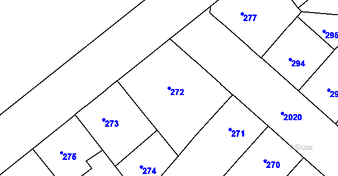 Parcela st. 272 v KÚ Bubeneč, Katastrální mapa