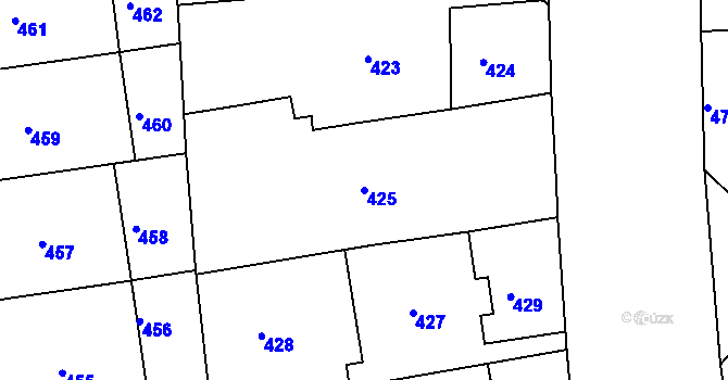Parcela st. 425 v KÚ Bubeneč, Katastrální mapa