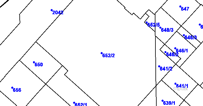 Parcela st. 652/2 v KÚ Bubeneč, Katastrální mapa