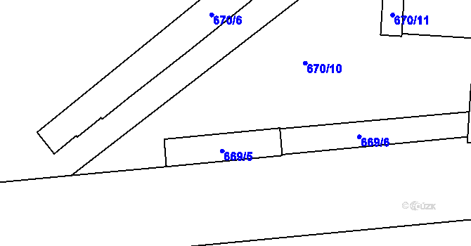Parcela st. 670/15 v KÚ Bubeneč, Katastrální mapa