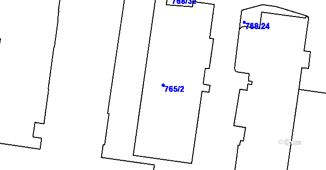 Parcela st. 765/2 v KÚ Bubeneč, Katastrální mapa