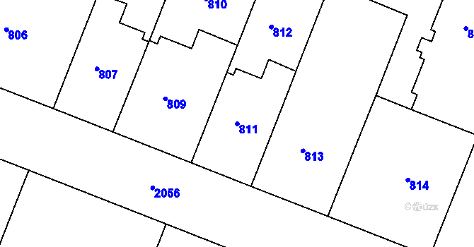 Parcela st. 811 v KÚ Bubeneč, Katastrální mapa