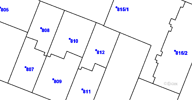 Parcela st. 812 v KÚ Bubeneč, Katastrální mapa